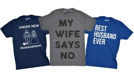 Men's Humorous Marriage-Themed Graphic Tee