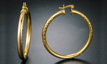 Women's Hoop Earrings in 18K Gold Plated Brass by Euphir