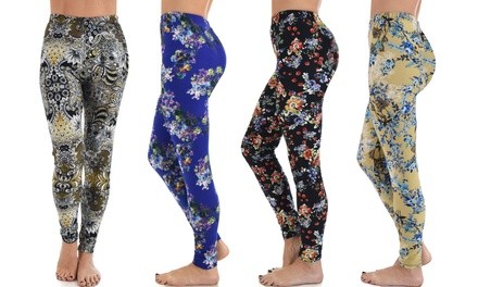 Lyss Loo Women's Soft and Cozy Floral Printed Leggings One Size