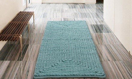 Braided Chenille 100% Cotton Oversized Bath Rug