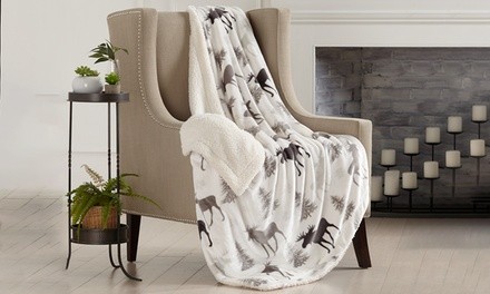 Reversible Berber Velvet Plush Throw Blanket