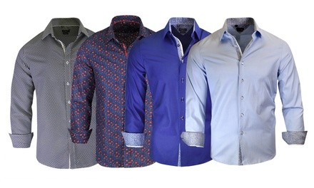 Rosso Milano Men's Printed Modern-Fit Shirt (S-3XL)