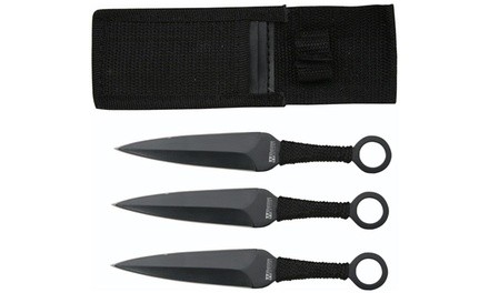 Whetstone Black San Trio Ninja Throwing Knife Set (4-Piece)