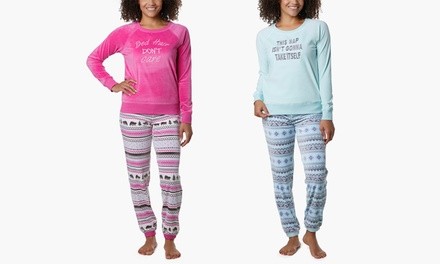 Muk Luks Free to Be Me Women's Silky Velour Pajama Set