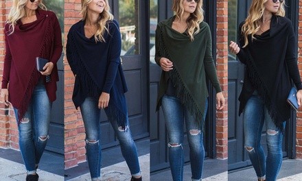 Reflection Women's Fringe Wrap Cardigan S-3X