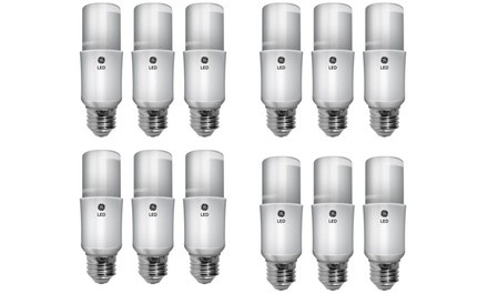 GE 40W Equivalent Soft White LED Bright Stik Bulbs (12 Pack)
