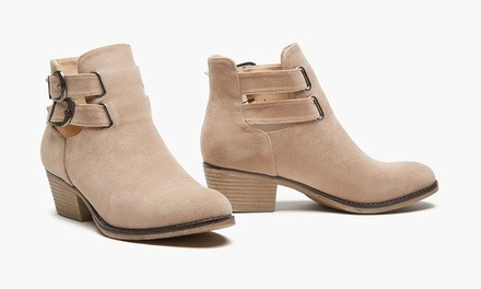 Sociology Double Buckle Women's Booties | Groupon Exclusive (Size 9.5)