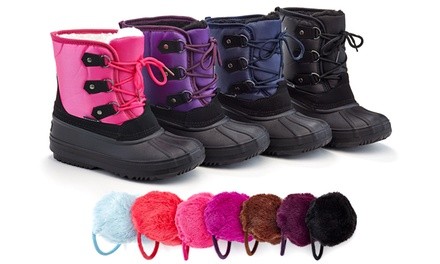 Snow Tec Abigail Kids' Snow Boots with Free Earmuffs
