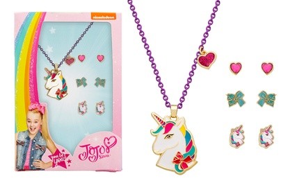 JoJo Siwa Unicorn Kid's Necklace and Earrings Set