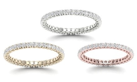 1/2 CTTW Diamond Eternity Wedding Band (H-I, I2) in 14K Gold by De Couer