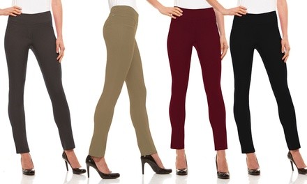 Velucci Women's Slim Fit Stretchy Dress Pants. Plus Sizes Available.