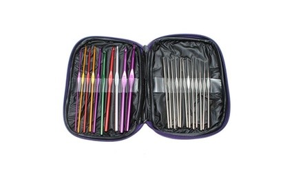 Aluminum Crochet Hooks 22pcs Multi Color Weave Yarn Craft Needles Knit