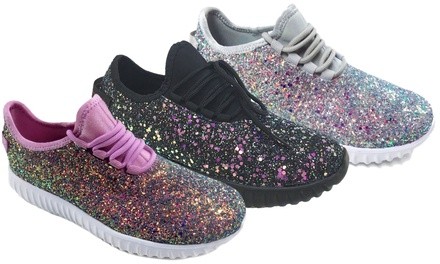 Epic Step Women's Glitter Jogger Sneakers