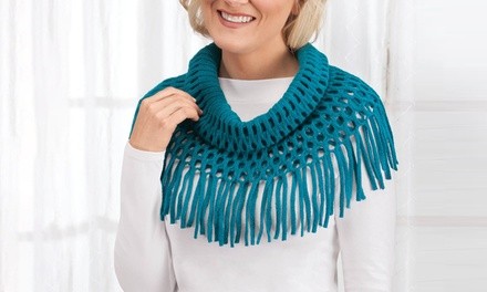 Women's Britt's Knits Fringe Benefits Open Weave Infinity Scarf