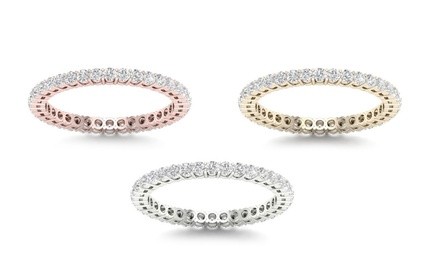 De Couer 3/4 CTTW Diamond Eternity Wedding Band (H-I, I2) in 14K Gold