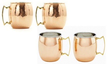 Moscow Mule Stainless Steel Copper-Finished Mugs with Gift Box (2- or 4-Pack)