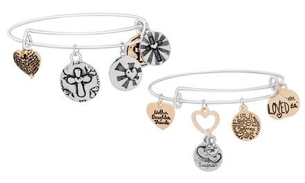 Willowbird Religious or Mother & Daughter Charm Bangle Bracelets