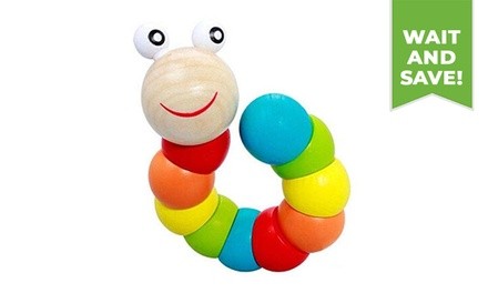 Wooden Colorful Twisting Caterpillar Crawling Toy