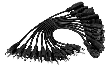 ClearMax 3-Prong Power Extension Cord Cable Strips (10-Pack)