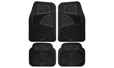 Universal Fit Tactical Heavy-Duty Rubber Car-Floor Mats Set (4-Piece)