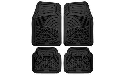 Universal Fit Tactical Heavy-Duty Rubber Car-Floor Mats Set (4-Piece)