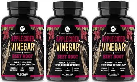 Angry Supplements Apple Cider Vinegar with Beet Root Weight Loss Duo (1-, 2-, or 3-Pack)