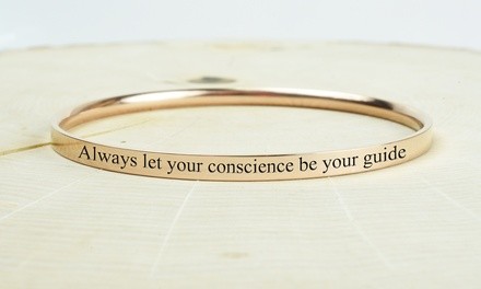 Comfort Fit Inspirational Bangle by Pink Box