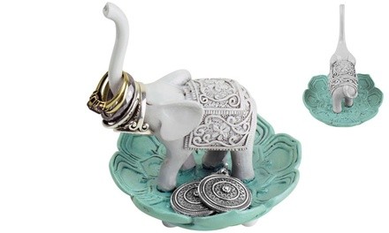 Evelots Good Luck Elephant Jewelry and Ring Holder