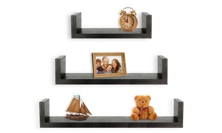 Greenco Floating U-Shaped Shelves (Set-of-3)