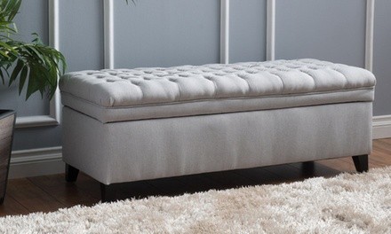 Lucinda Fabric Storage Ottoman. Multiple Colors Available.