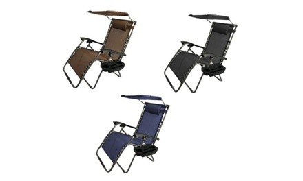 XL Oversized Zero Gravity Chair with Adjustable Sunshade & Drink Tray