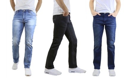 Men's Straight Leg Jeans with Stretch