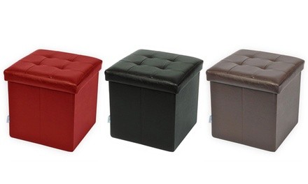 Foldable Upholstered Square Storage Ottoman