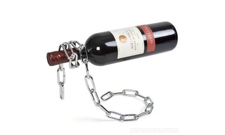 Eravino Novelty Magic Floating Steel-Link Chain Wine Bottle Holder