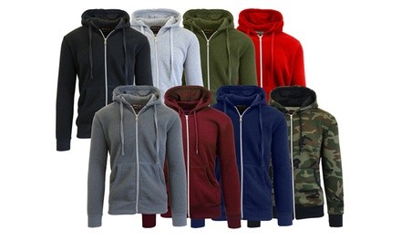 Galaxy By Harvic Men's Zip-Up Silm-Fit Fleece Hoodie (2-Pack)