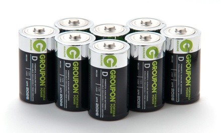 Groupon Portable Power Alkaline D Batteries (8-Pack)