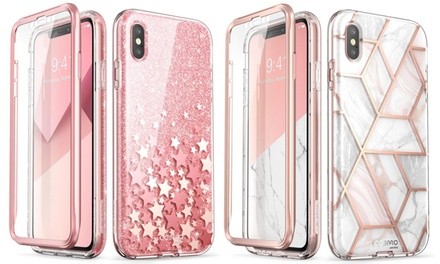 SUPCASE Cosmo Series Full Body Glitter Case with Built in Screen Protector for iPhone X/XS, XS Max, & XR