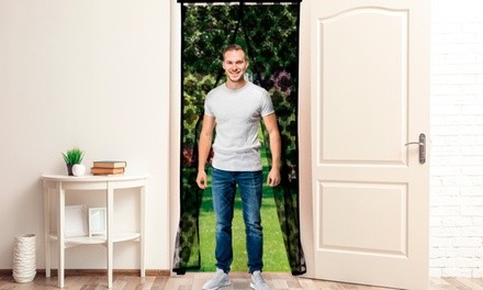 Hands-Free 18-Magnet Mesh Net Screen Door with Petal Print