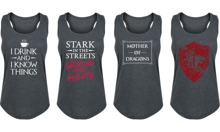 Women's Mother of Dragons and Throne Tanks. Plus Sizes Available.