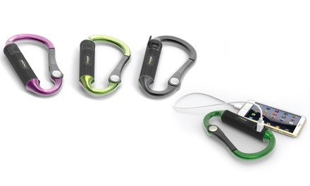 Carabiner Clip with Built-in 3,000 mAh Portable Battery Charger