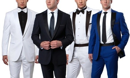 Men's Solid Slim-Fit 2-Button Tuxedo (2-Piece)