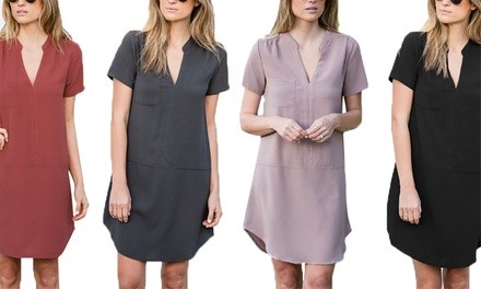 Women's Crepe Shift Dress. Plus Sizes Available.