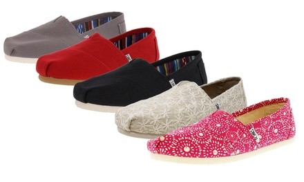 Toms Women's Classic Canvas Slip-On Shoes Available in Medium and Wide Widths