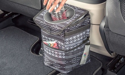 High Road StashAway Patterned Console Car Trash Bin with Lid