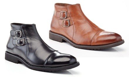 Henry Ferrera Men's Pull-On Zipper Ankle Boots