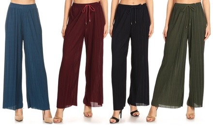 JVINI Chic Pleated Wide-Leg Pants