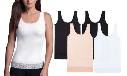 Women's Lace-Trim Shaper Tank (2-Pack)