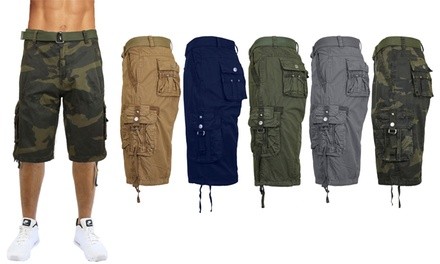 Galaxy By Harvic Men's Classic Fit Tactical Reinforced Belted Cargo Shorts (30–48)