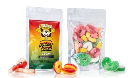 CBD-Infused Gummy Candy Party Bag from Kangaroo CBD (750mg)(1- or 3-Pack)