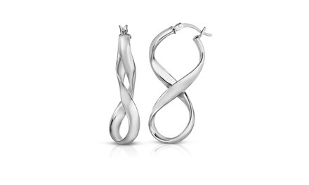 Solid Sterling Silver Figure 8 Earrings by Verona